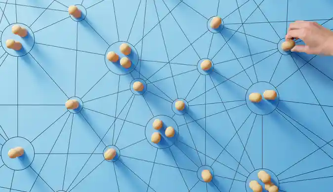 Photo presenting the complicated structure of interconnected data sources